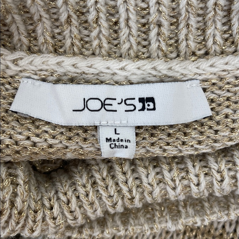 JOE'S JEANS Gold and Cream Knit Turtleneck Long Sleeve Sweater Size Large NWOT - Picture 6 of 7